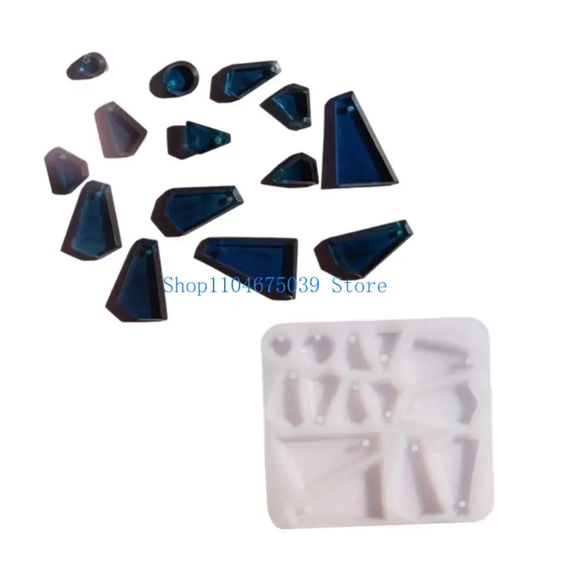 

5asd Irregular Silicone Earring Pendant Mold For DIY Resin Jewelry Crafting Unique Design Flexible Easy Demolding