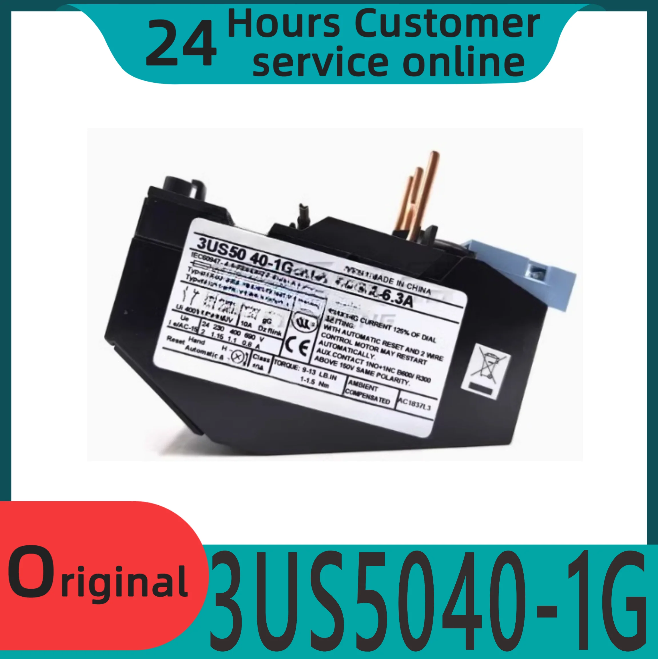 

Совершенно новое оригинальное тепловое реле 3US 3US5040-1G 3US50 40 4-6,3 А