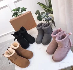 Tacco piatto da donna con fiocco da balletto, famoso e confortevole, di marca di design di lusso per l'inverno con scatola per scarpe