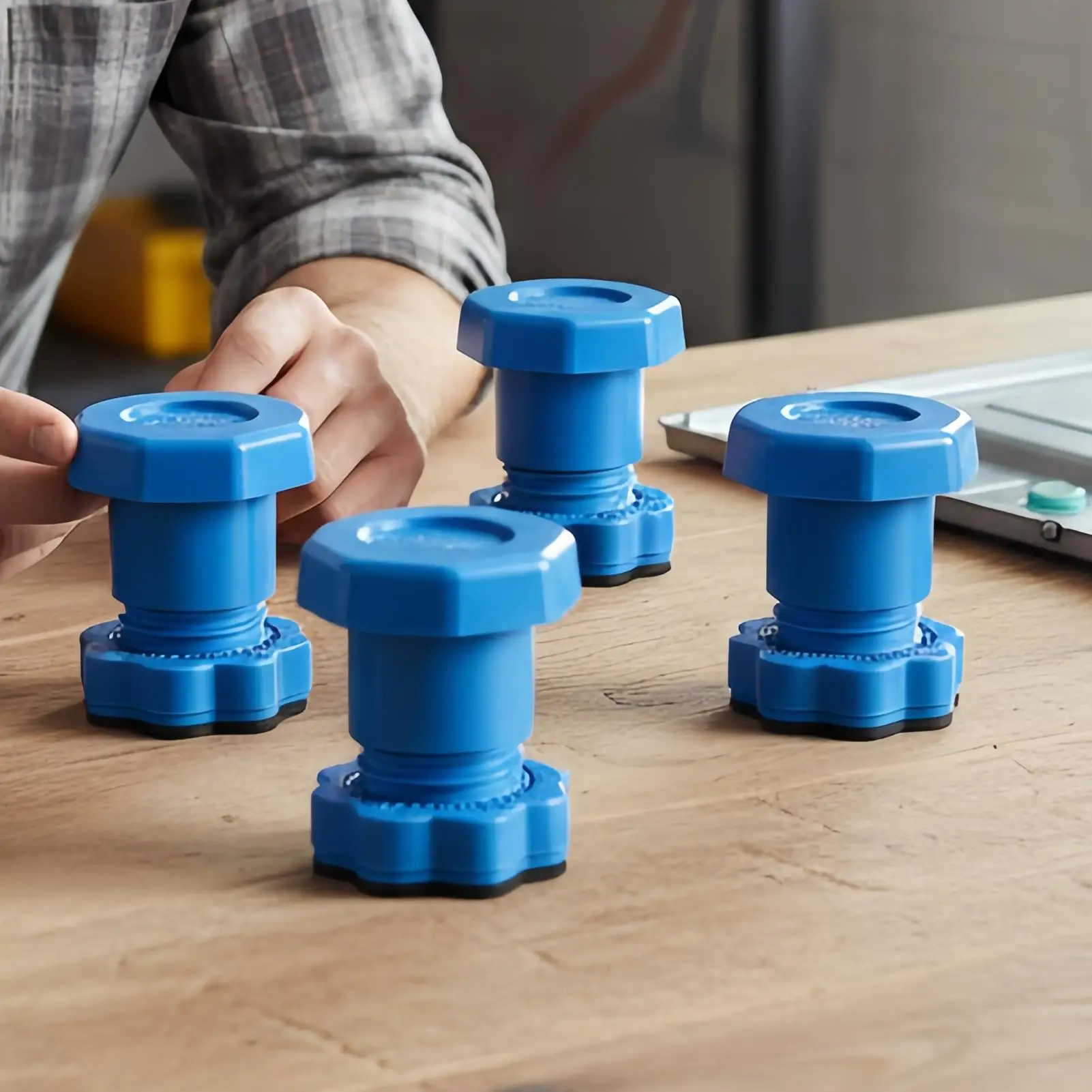 العالمي قابل للتعديل ارتفاع غسالة منصات القدم المضادة للاهتزاز قاعدة الثلاجة الثابتة عدم الانزلاق وسادة دعم المدرجات #4