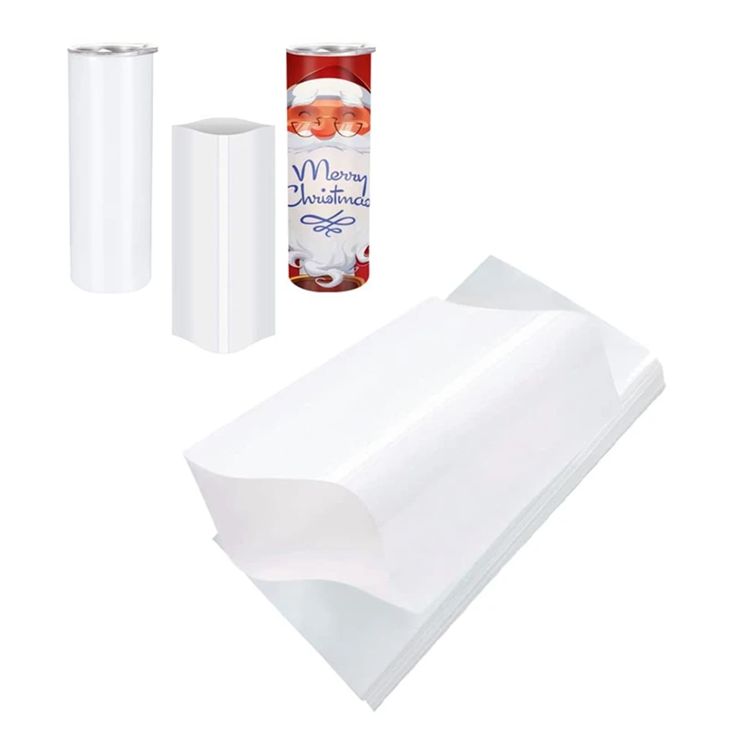 Manicotti termoretraibili a sublimazione da 100 pezzi sacchetto bianco da 5 x10 pollici per bicchieri attillati da 567G, Film termoretraibile a trasferimento termico