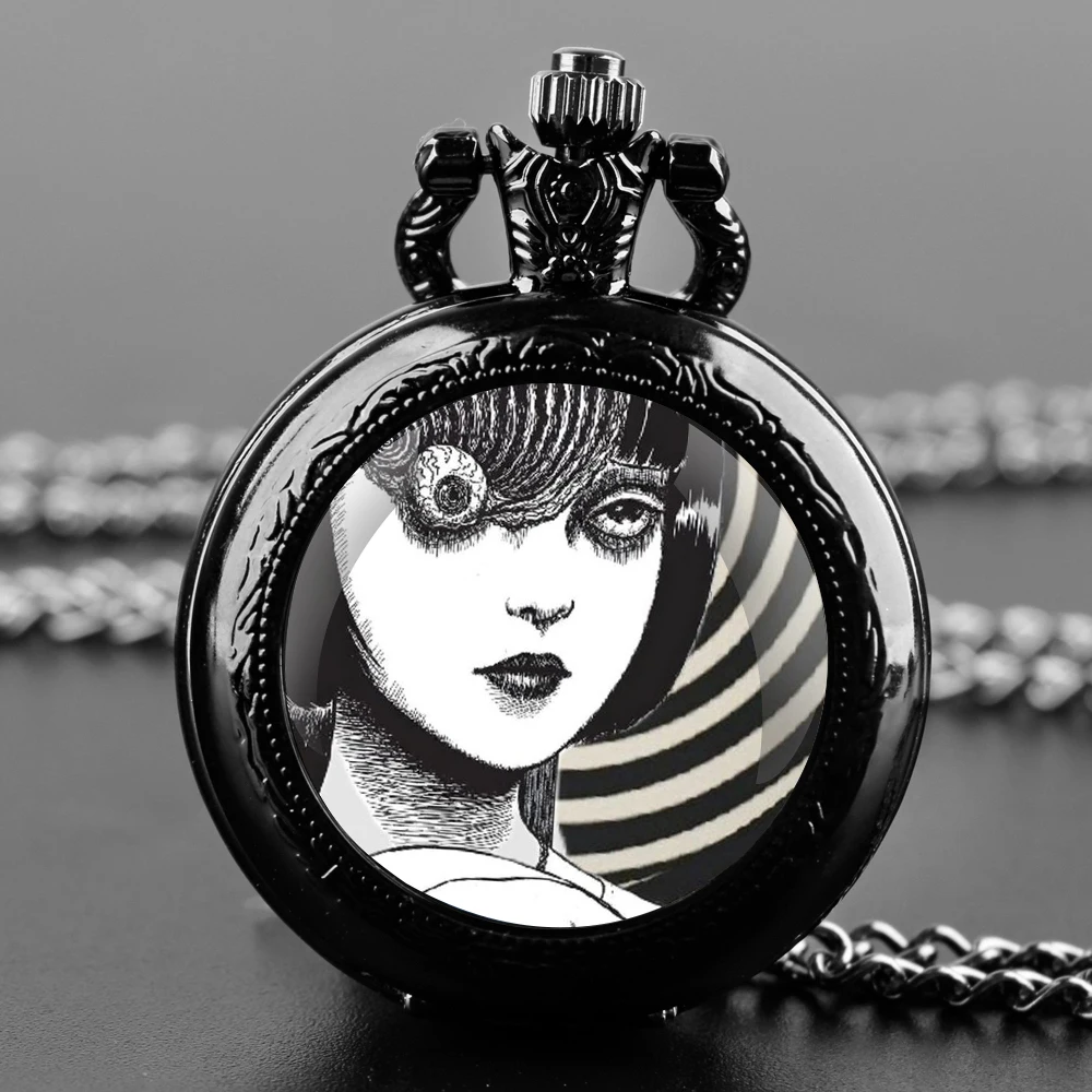 Japanese Horror Manga Pendant Quartz Pocket Watch Souvenir Chain Pocket Watch Arabic Numerals With Personality Gift