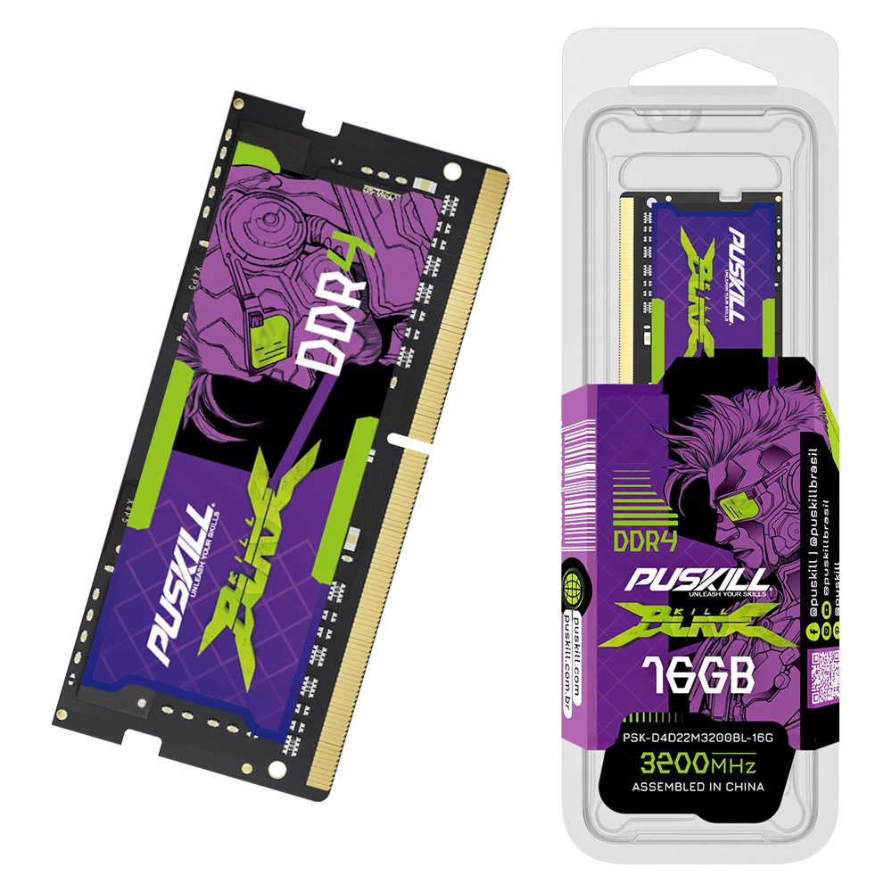 10 pezzi PUSKILL DDR4 Memoria per notebook Ram 32 GB 16 GB 8 GB 3200 MHz 2666 MHz 2400 MHz 1.2 V 260 pin Sodimm Memoria per laptop