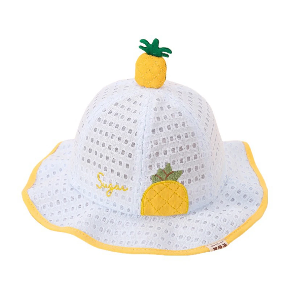 Summer Baby Girl Cap Princess Outdoor Sunshade Mesh Fisherman Hat Infant Boys Windproof Bucket Hats Caps For Kids 5-18 Month