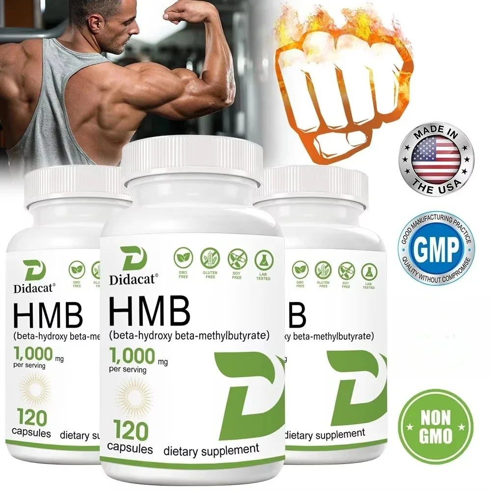 HMB Male Energy Booster - for Increased Muscle Mass and Athletic Strength, Energy Supplement, Endurance, Non-GMO, Gluten Free