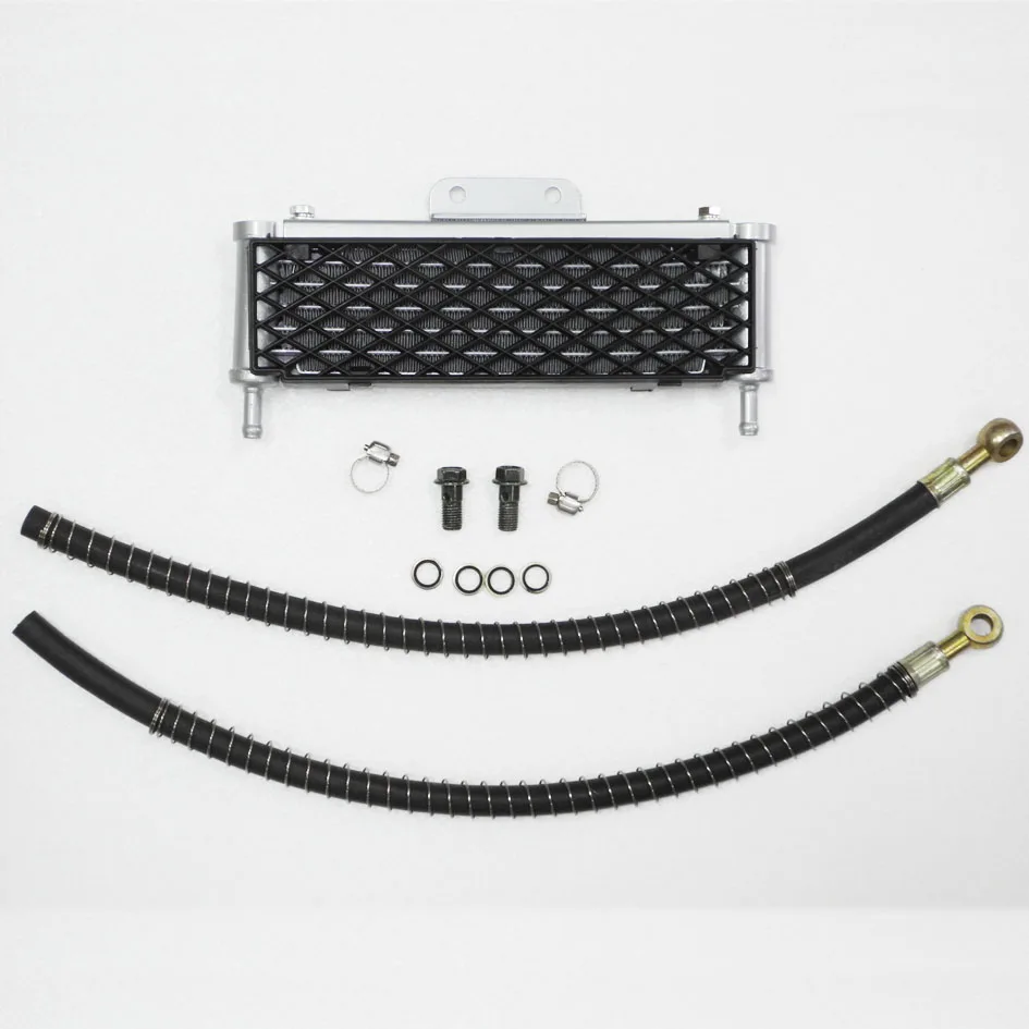 Pit Bike Motorcycle Oil Cooler Radiator M10 for 140CC 150CC 160CC Kayo BSE Apollo Honda Kawasaki 4 Row Enduro Motocross Parts