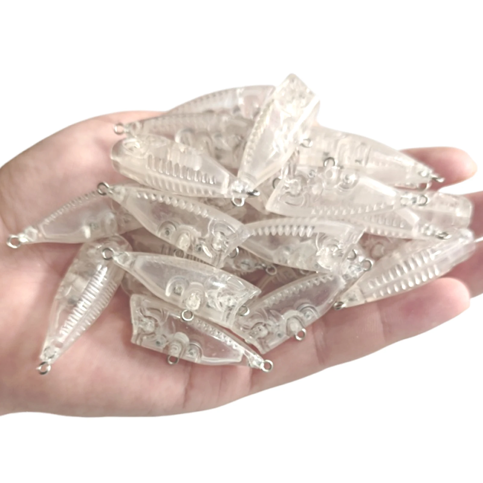 無料フィッシャー-50個-ロット-42cm-28g-フィッシングポッパー-ルアー（アイ付き）、ブランクベイト胚、未塗装ベイト、クリアハードベイト、diyバスルアー