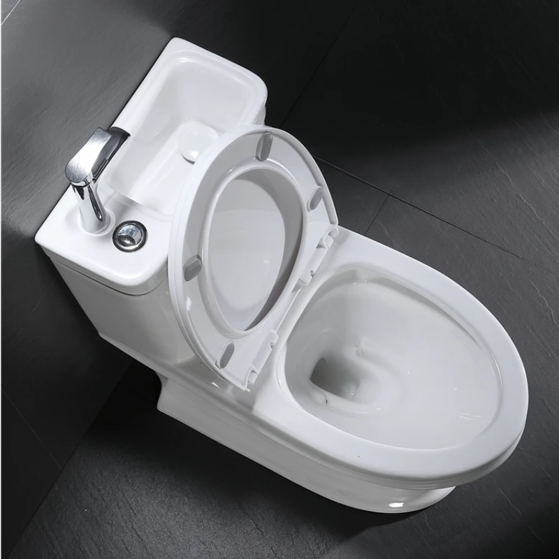 

Toilet Water Tank with Wash Basin Integrated Pumping Household Small Apartment Two-in-One Wall Rear Toilet