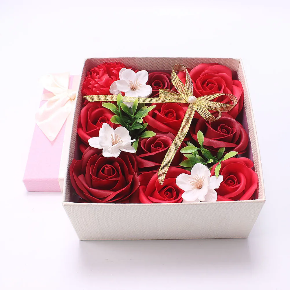 

1 pc Artificial Home Decoration Valentine Birthday Party Decor Valentine'S Day'S Flower Gift Box Flower Gift Box