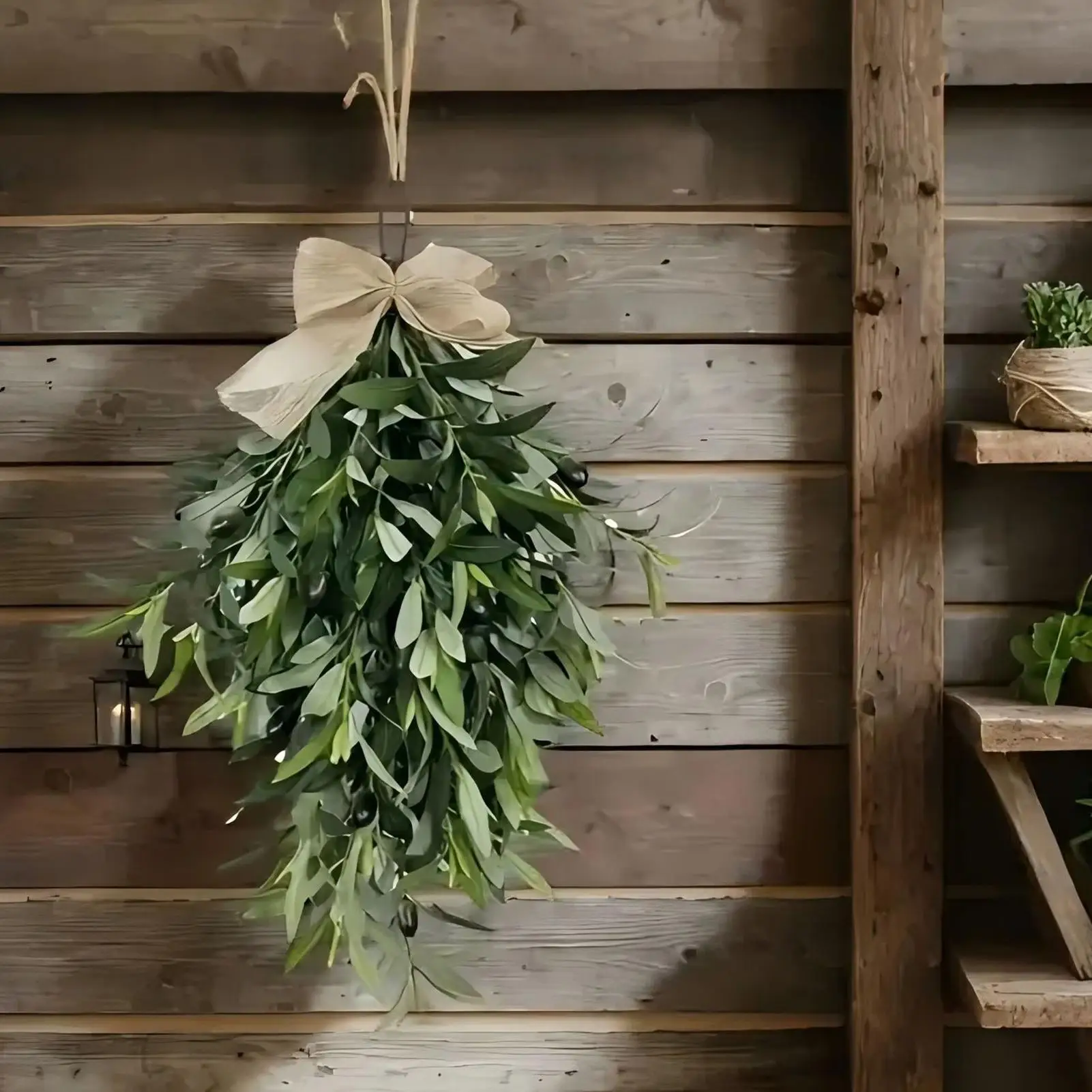 إكليل الزيتون الاصطناعي نباتات بلاستيكية اصطناعية مهرجان الكرمة إكليل الزفاف حديقة المنزل جدار لتقوم بها بنفسك ديكور الممر