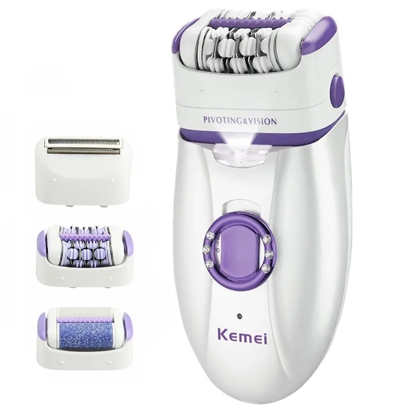 3in1 Electric Women Epilator Female Shaver Leg Body Hair Removal Lip Chin Depilatory Lady Bikini Trimmer Facial Hair Remover