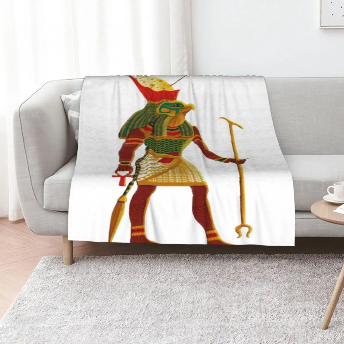 Horus wearing Upper and Lower Egypt Double crown Pschent Throw Blanket Luxury Shaggy Luxury St Bed Flannels Blankets