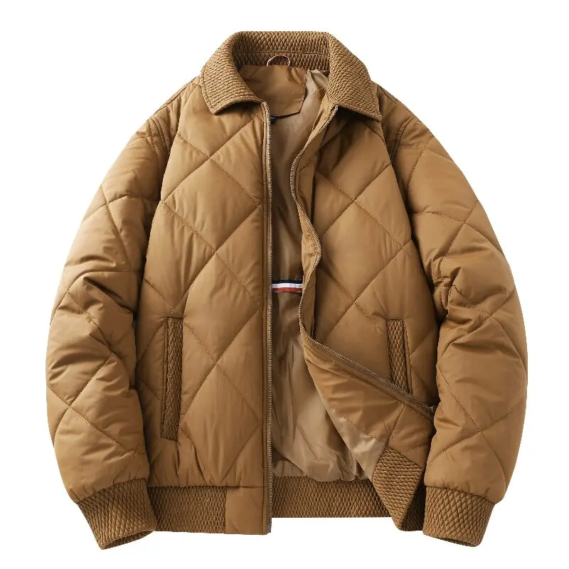 

New Winter Fashion Solid Color American Retro Thickened Warm Cotton-Padded Jacket Men's Casual Loose Sports High-Quality Coat