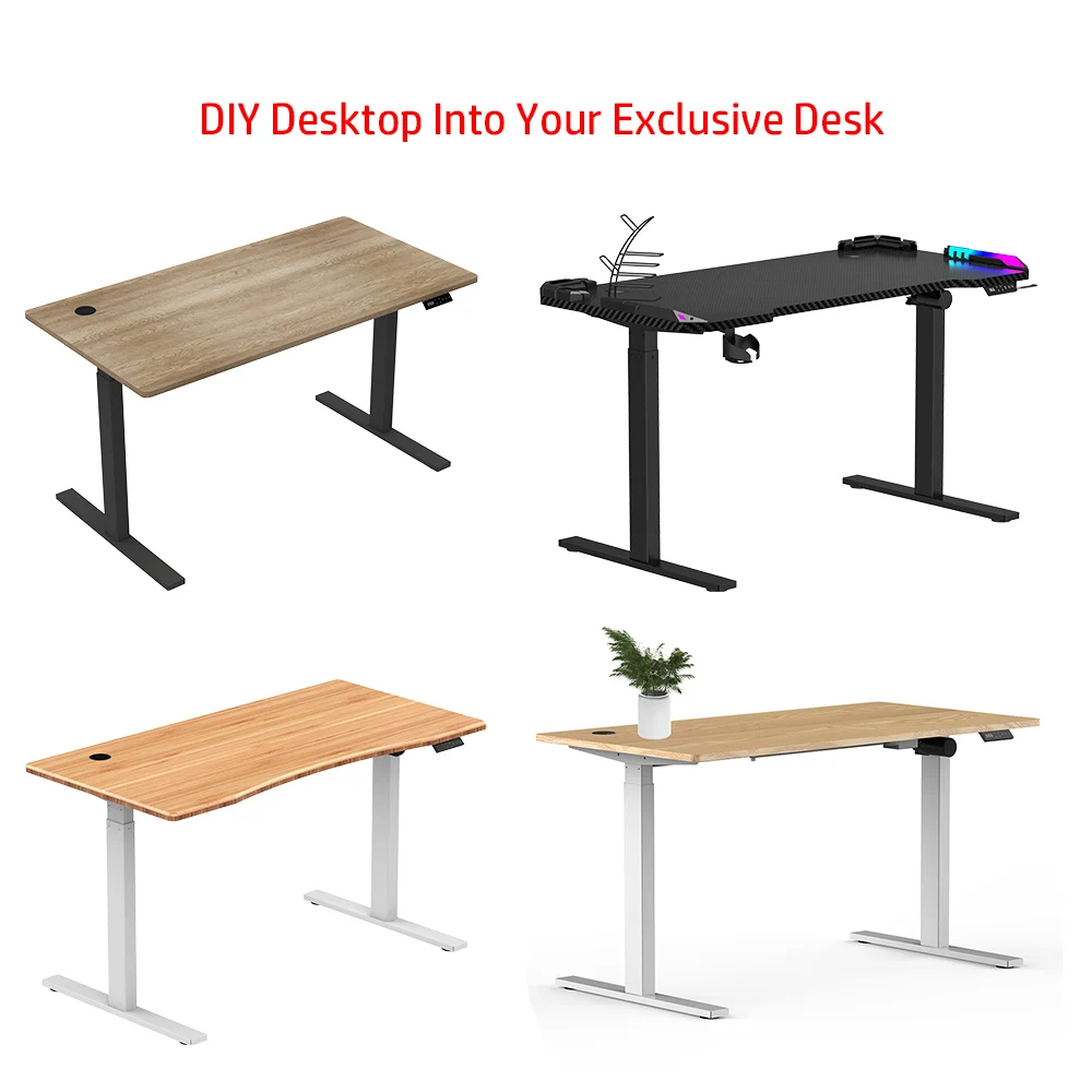 Cost-effective Single Motor Automatic Lift Table Metal Frame Height Adjustable Standing Desk Electric Office Workstation