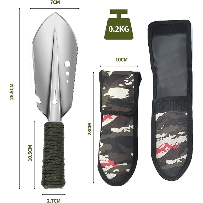 Backpacking Trowel Lightweight Multifunctional Camping Shovel Garden Trowel for Outdoor Hiking Hunting Survival Digging Garden