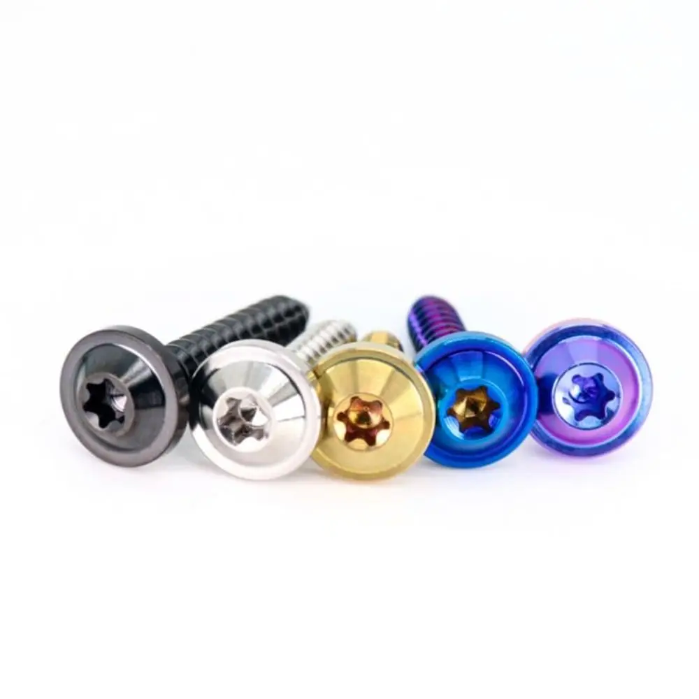 Lightweight Titanium Self Tapping Screw GR5 Torx Drive Titanium Fastener M4 M5 Torx Umbrella Screw