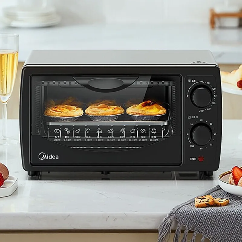 Midea-Mini horno eléctrico Pt1011 para el hogar, horno tostador de pasteles multifunción, freidora de aire caliente, 10 litros, envío gratis