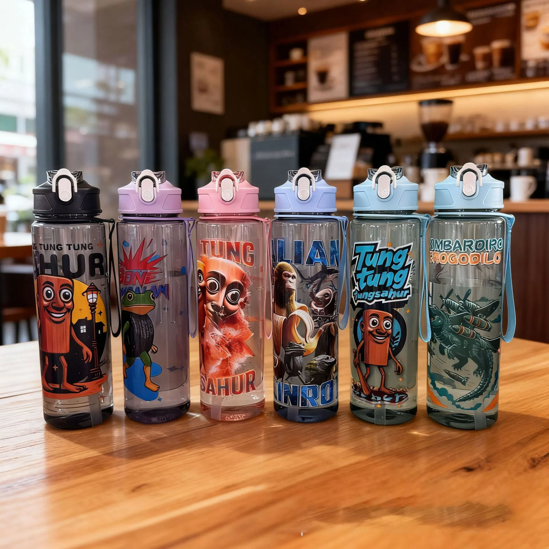 

Tralalero Tralala Water Bottle 750ml | AI Generated Shan Hai Jing Creature Print Kids Water Cup with Straw