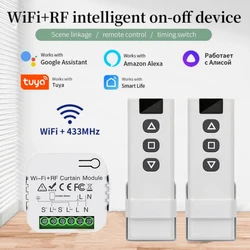 Tuya-Joli de Rideau Intelligent Wifi, 433MHz, Volet Roulant Électrique, Contrôleurs de Porte, Télécommande, Application Smart Life pour Google Home, Alexa