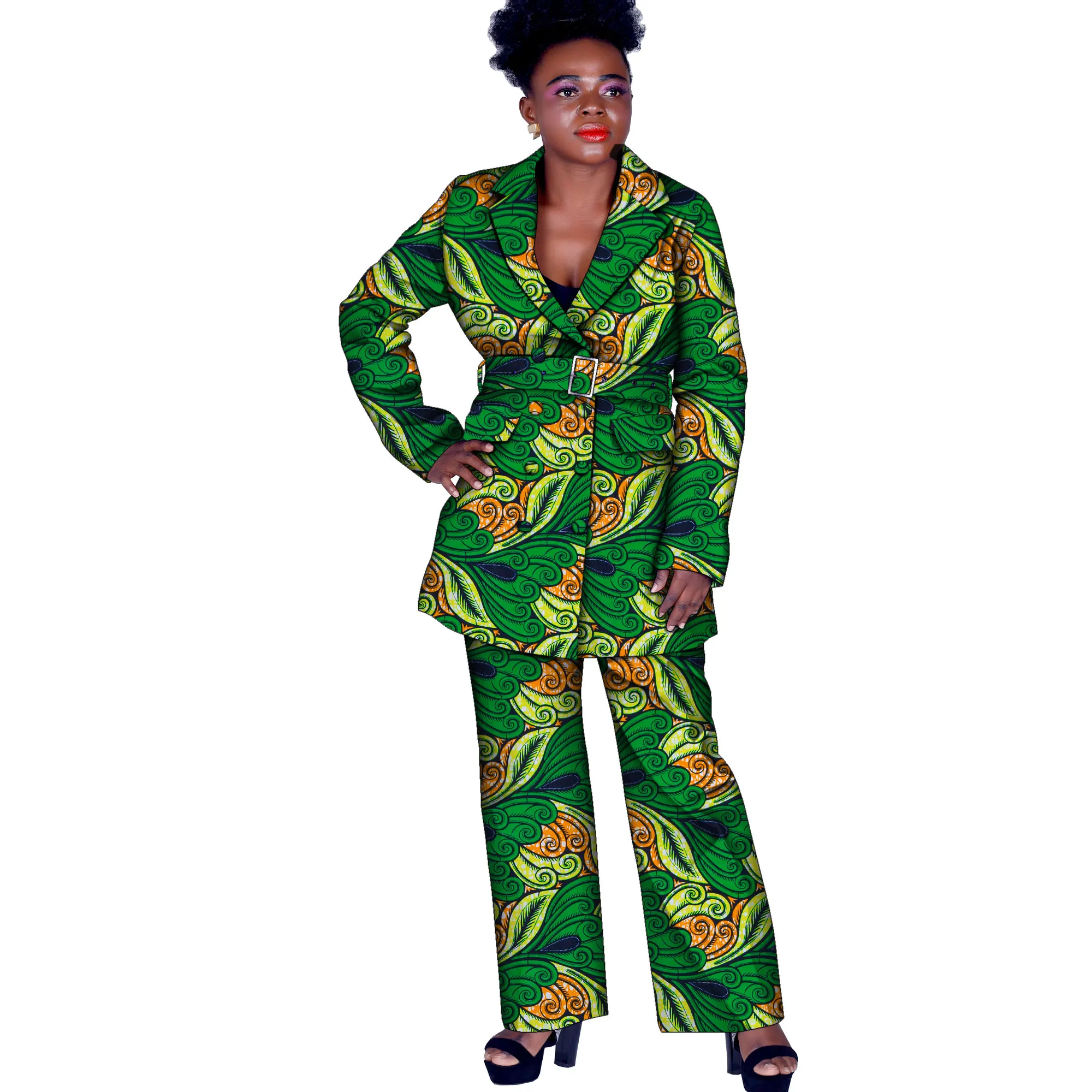 الأفريقية طباعة السترة وسراويل مجموعات للنساء الثراء Dashiki التقليدية الأفريقية 2 قطعة السراويل مجموعات النساء الدعاوى الملابس FH033 #6