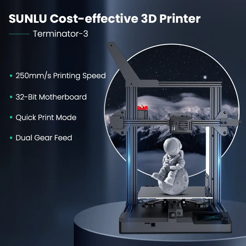 YYHCSUNLU Terminator-3 3D printer High-precision printing 3D printer filament Automatic leveling Plug detection printer 3D