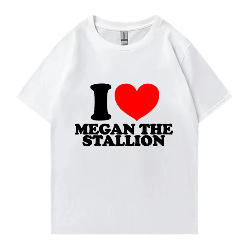 Hot sale I love megan thee stallion print T shirt Men Women summer oversized short sleeve T-shirts Unisex funny 100% Cotton Tops