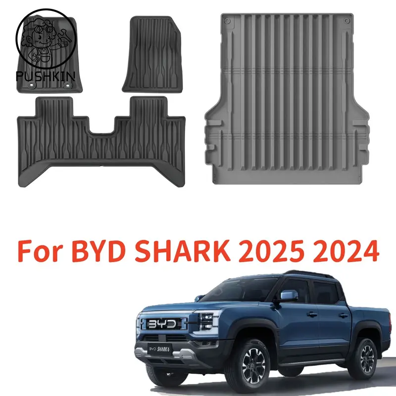 

RHD LHD For BYD SHARK 2024 2025 2026 TPE Custom Car Floor Mats Trunk Mats Waterproof Carpet Auto Interior Accessories