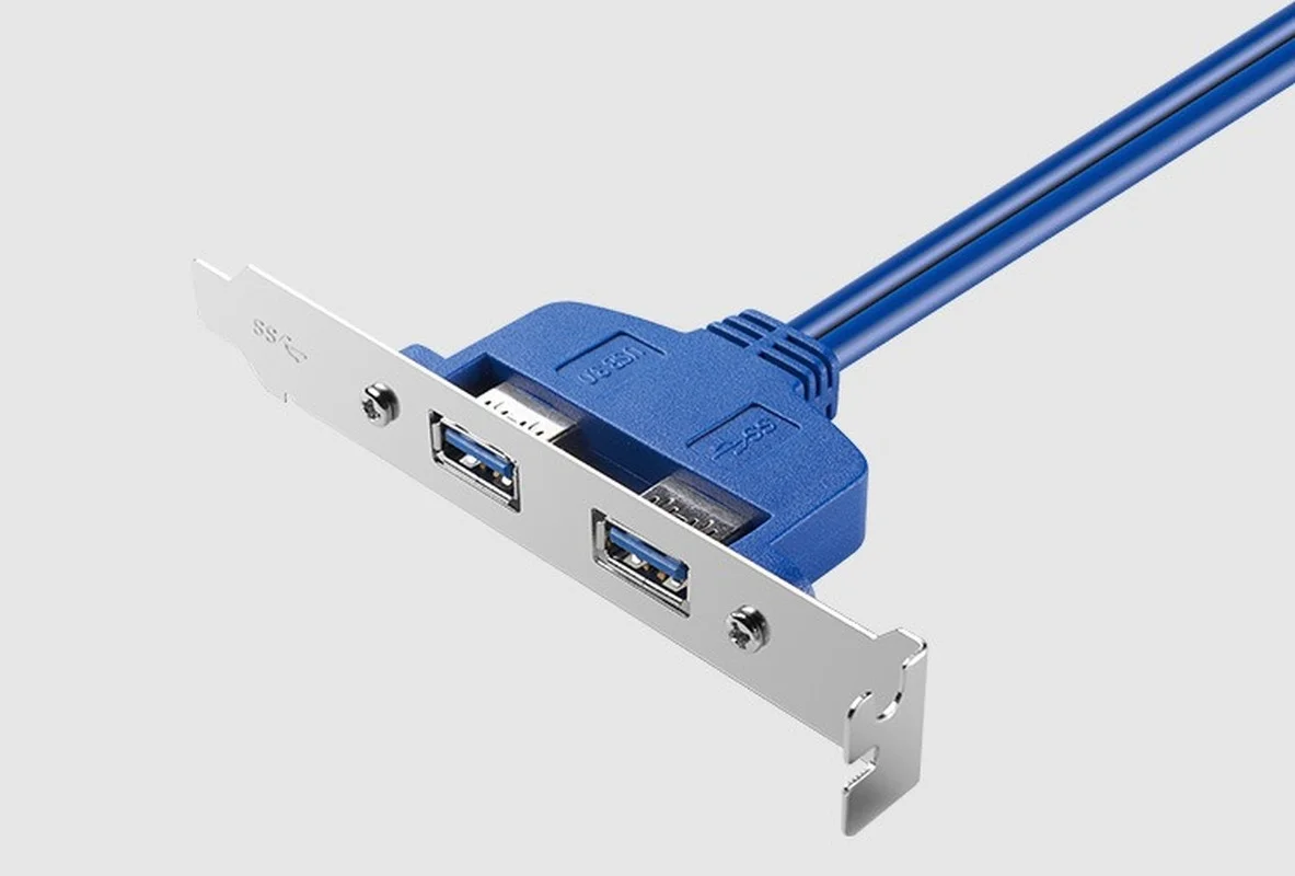 20pin To Double USB3.0 Baffle Cable USB 3.0 Rear Chassis Baffle Cable Rear PCI Baffle Usb Line 2 Port USB3.0 Double Copper Wire