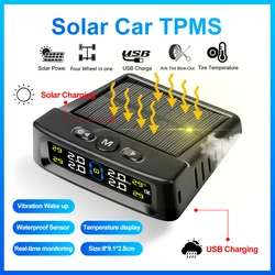 태양광 발전 타이어 압력 모니터링 시스템, 디지털 LCD 디스플레이, 자동차 TPMS, 타이어 진단 도구 키트 4 개 외부 센서 포함