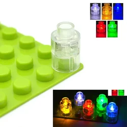 Duploes Bulk Big Size LED Light Round Brick accessori per lampade luminose Colorful Flash Building Block lampioni stradali per bambini