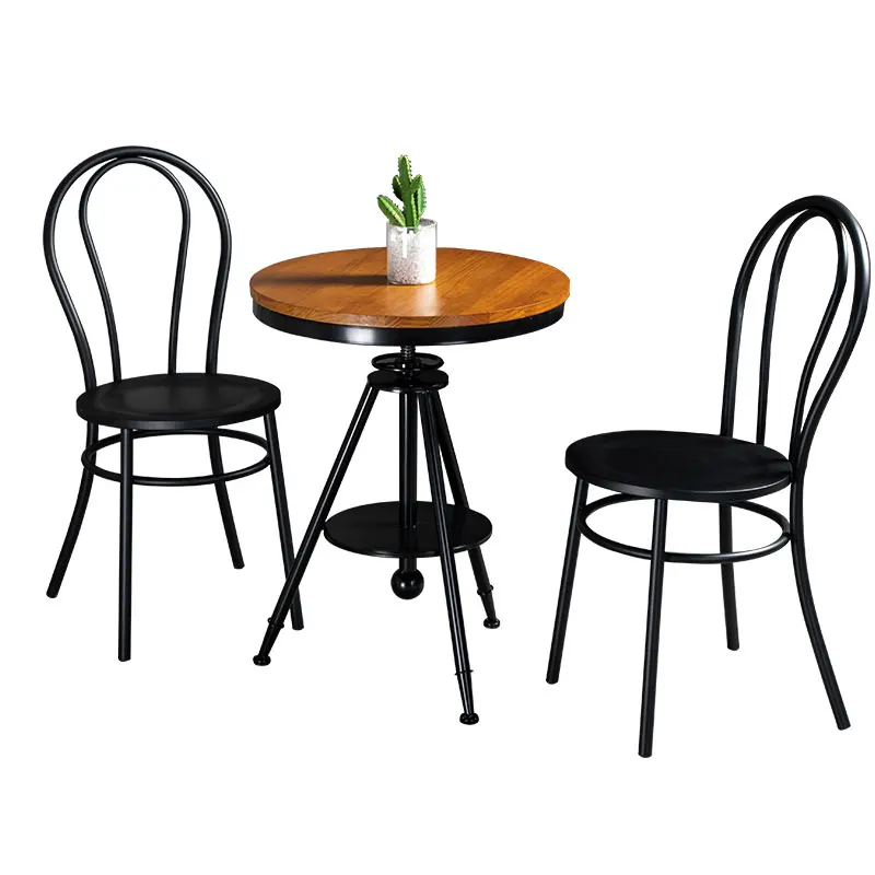 

Retro wrought iron chair outdoor wedding casual back chair barbecue restaurant bar simple family dining table and chairs