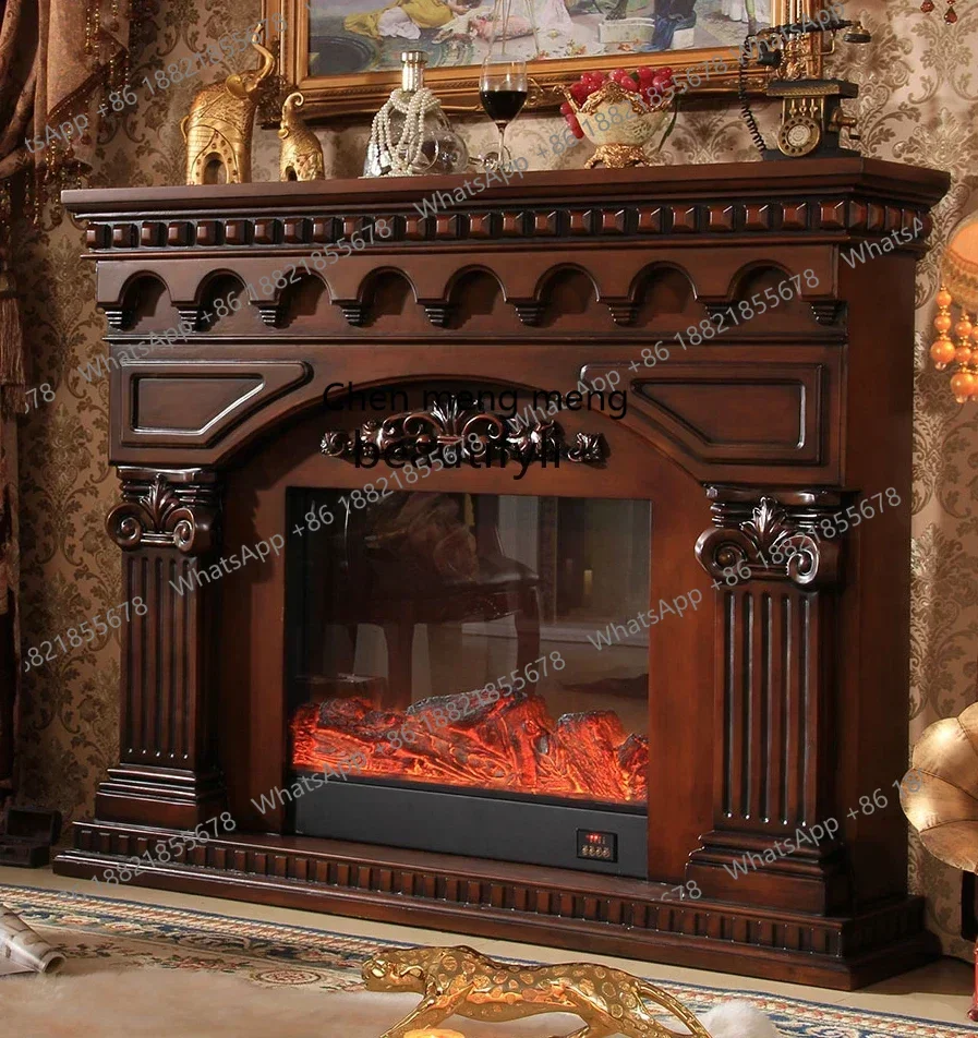 

D178 H American Dark Fireplace Curio Cabinet European Simulation Electronic Heating Household Electric Fireplace European Custo