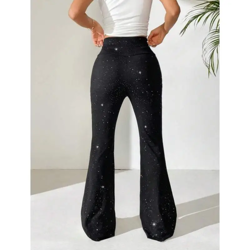 

Cross-Border Faion Bell Bot Pants iny Sli New Arrival Men's orts Retro Sle Ci Walk Suitable Tee-Ester Fiber