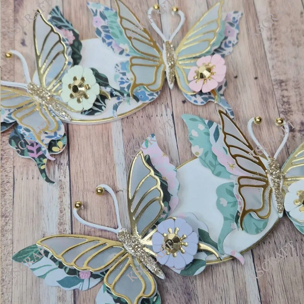 KSCRAFT Double Layer Butterfly Cutting Dies Stencils for DIY Scrapbooking Decorative Embossing DIY Paper Cards