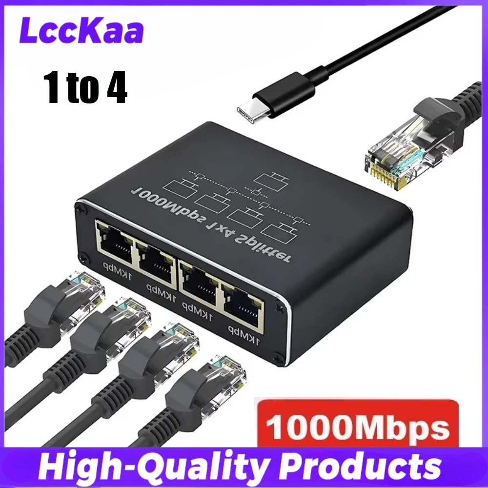 Gigabit-Ethernet-Switch, Rj45-Splitter, LAN-Gigabit-Erweiterungsadapter, 1000 Mbit/s, Netzwerkanschluss für Router, PC, Laptop, TV-Box
