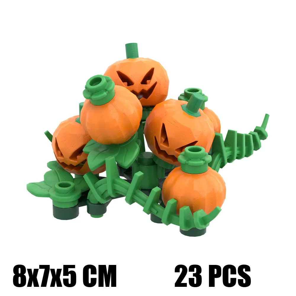 MOC Halloween Cemetery Building Blocks Haunted House Manor Death Statue Fence Tree Skeleton  Figures Bricks Toys  Gift