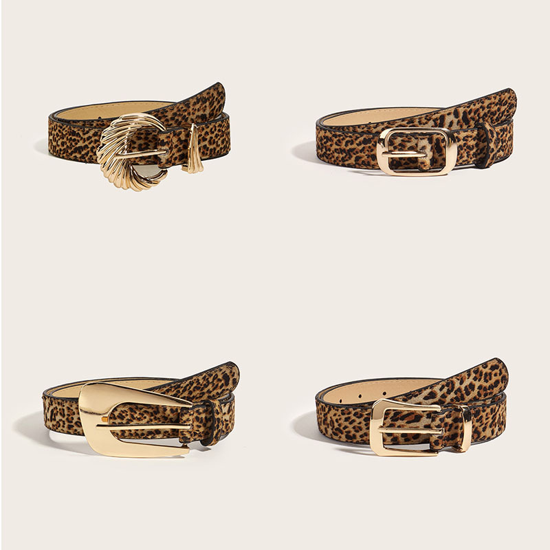 Belt Women's Instagram Style New Korean Version Versatile Fashion Decoration Jeans Retro Leopard Print Thin Belt Women