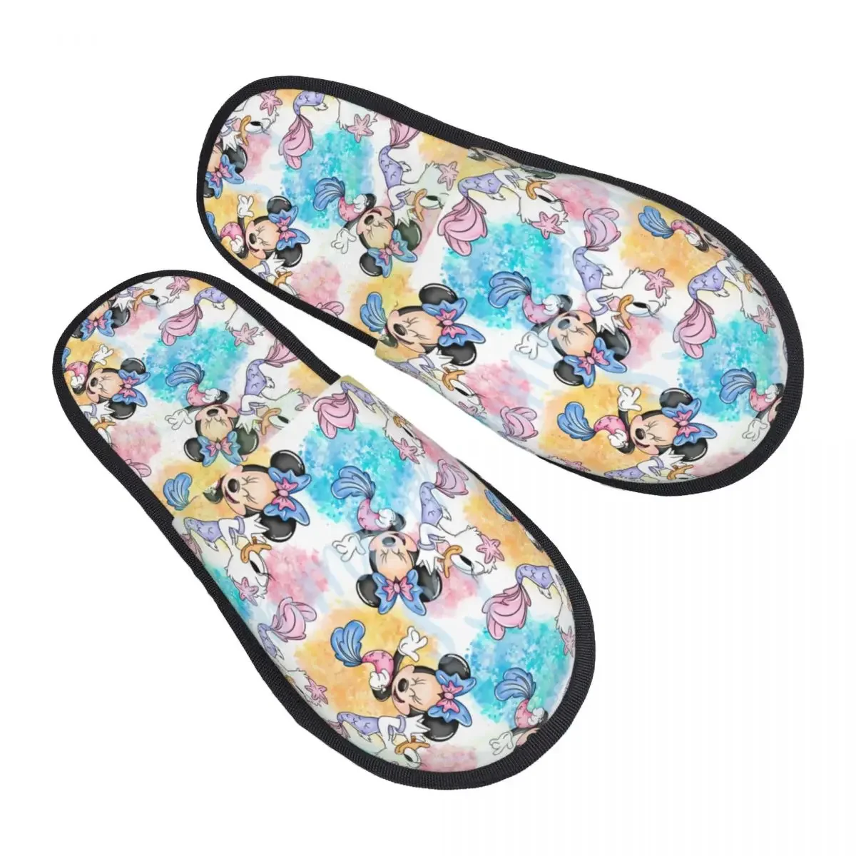 Custom Mickey Mouse Art Cartoon Guest Slippers for Bathroom Women House Slipper