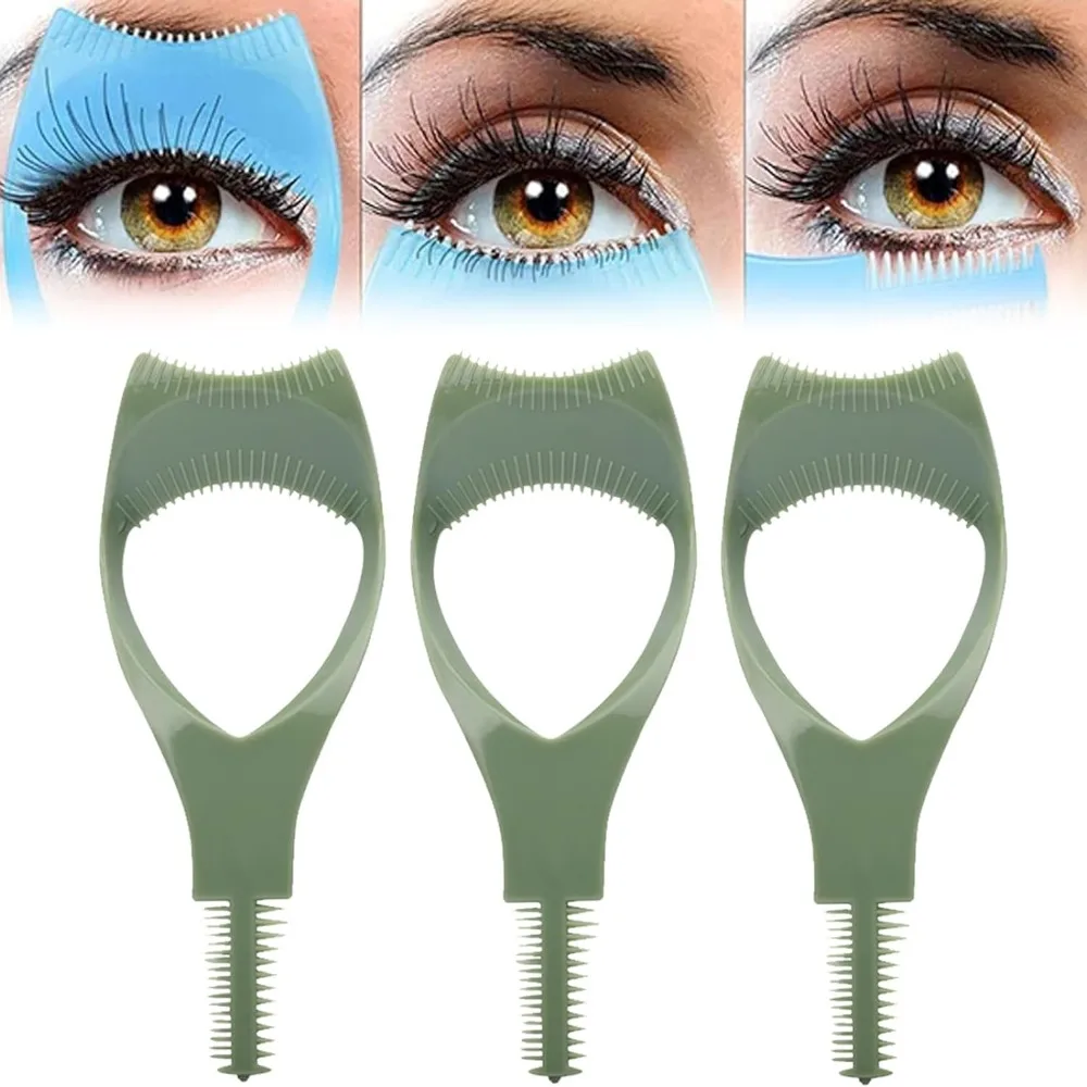 Eyeliner Assistant 3-In-1 Eyelash Comb Template Crystal Guide Mascara Shield Cosmetic Protect Eyes 3 In1 Eyelashes Tools Women