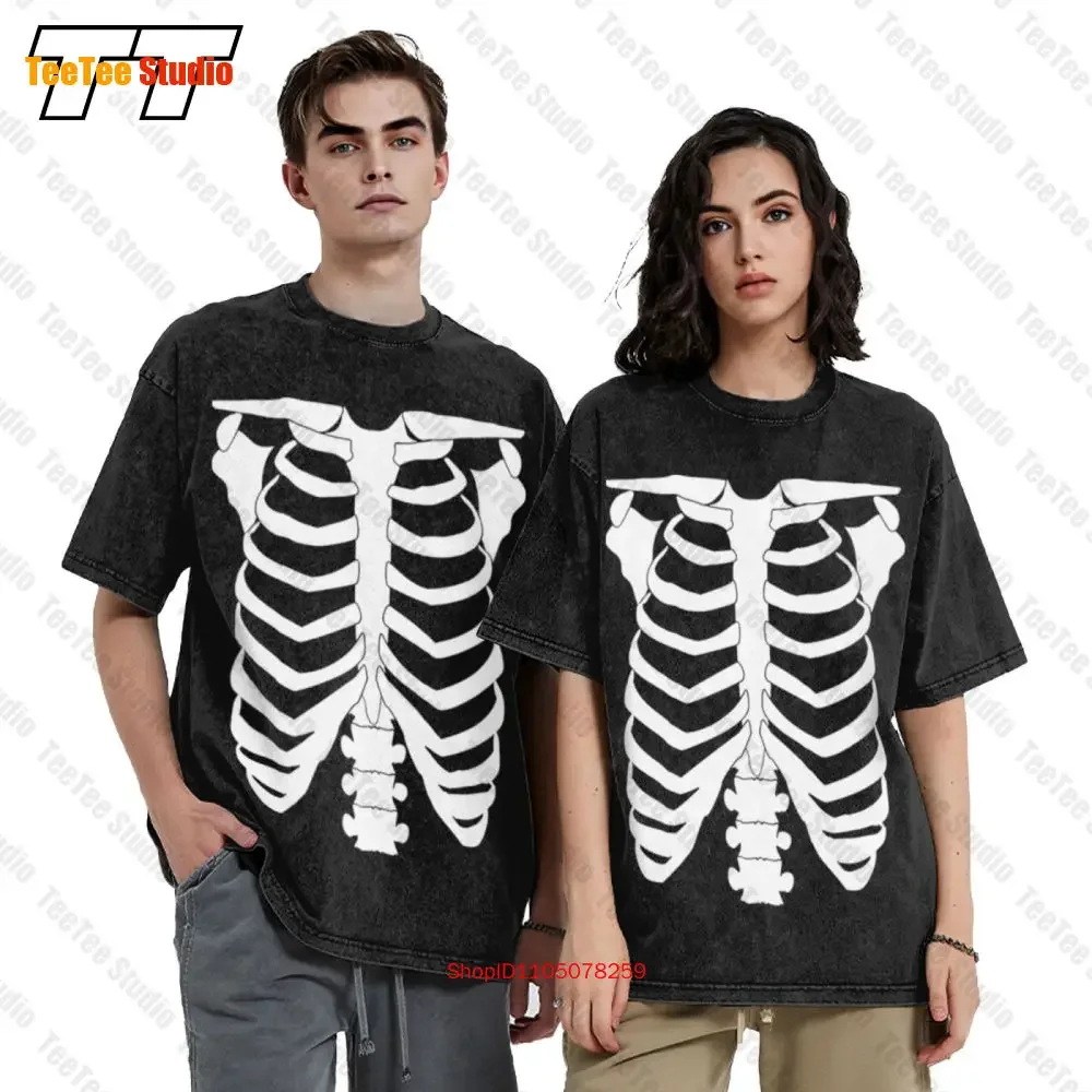Bones Skeleton Rib Cage Punk Rock Metal Goth Oversized T-Shirt UF3G