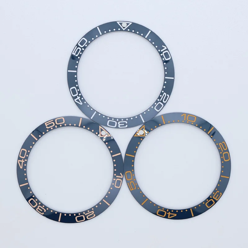 38mm Seamaster Bezel Insert Case Ceramic for NH35 NH34 GMT Automatic Movement Watch Replacement Parts