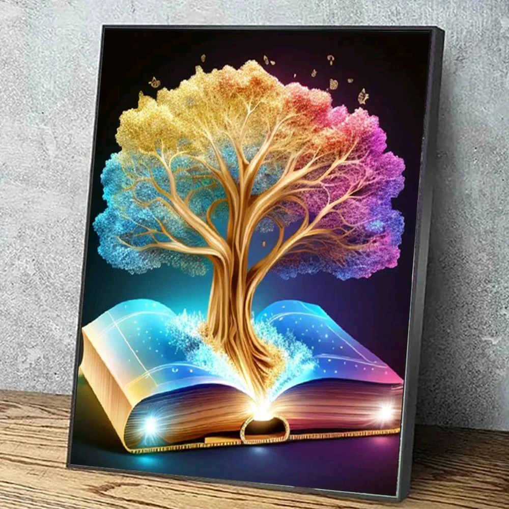 5D Diy Diamond Mosaic Tree in Book Landscape Full Diamond Painting Puzzle Fantasy Diamond Embroidery Mosaic Cross Stitch