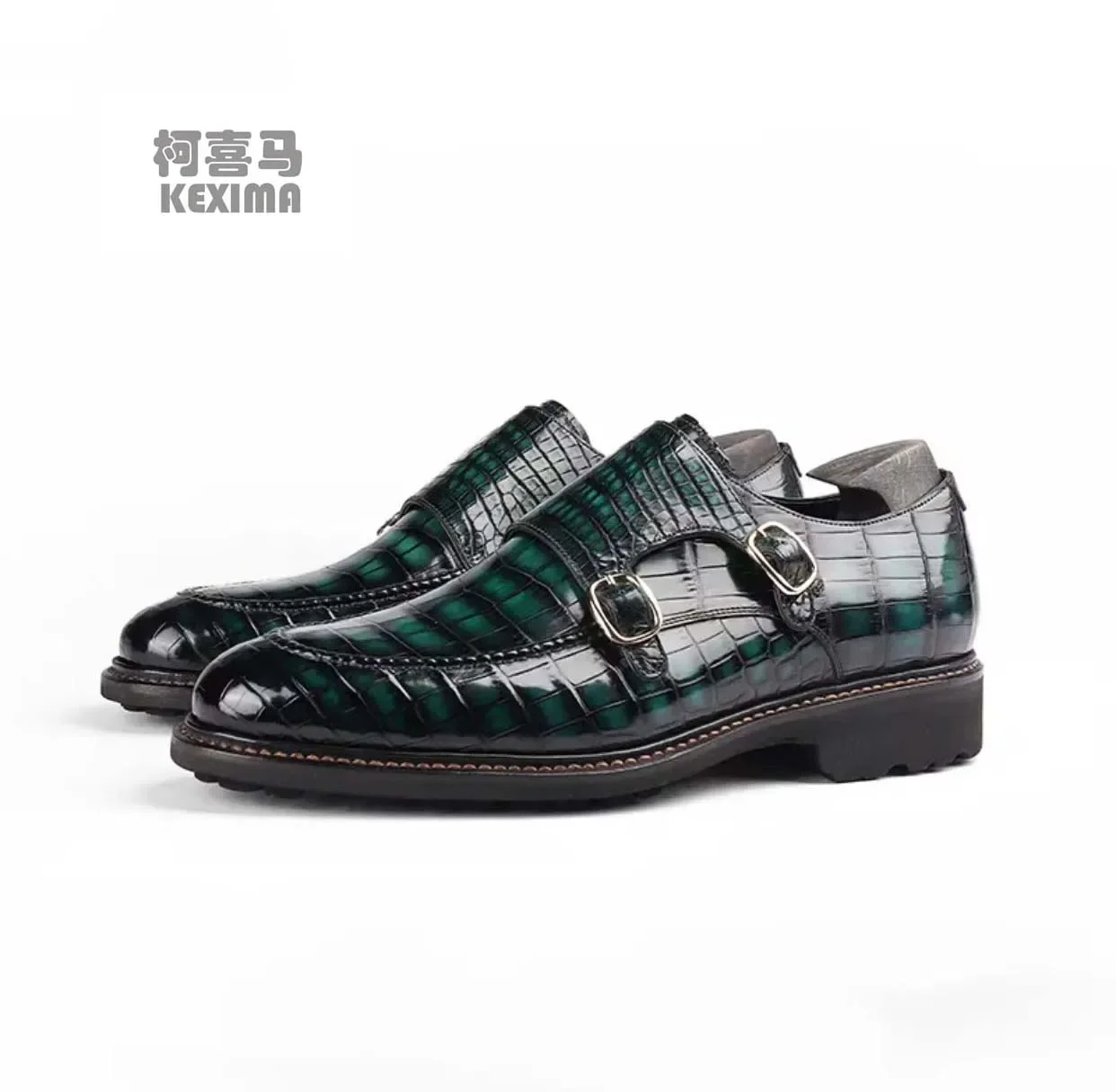 shenzhuangsanbao new men dress shoes male crocodile shoes brush color rubber sole