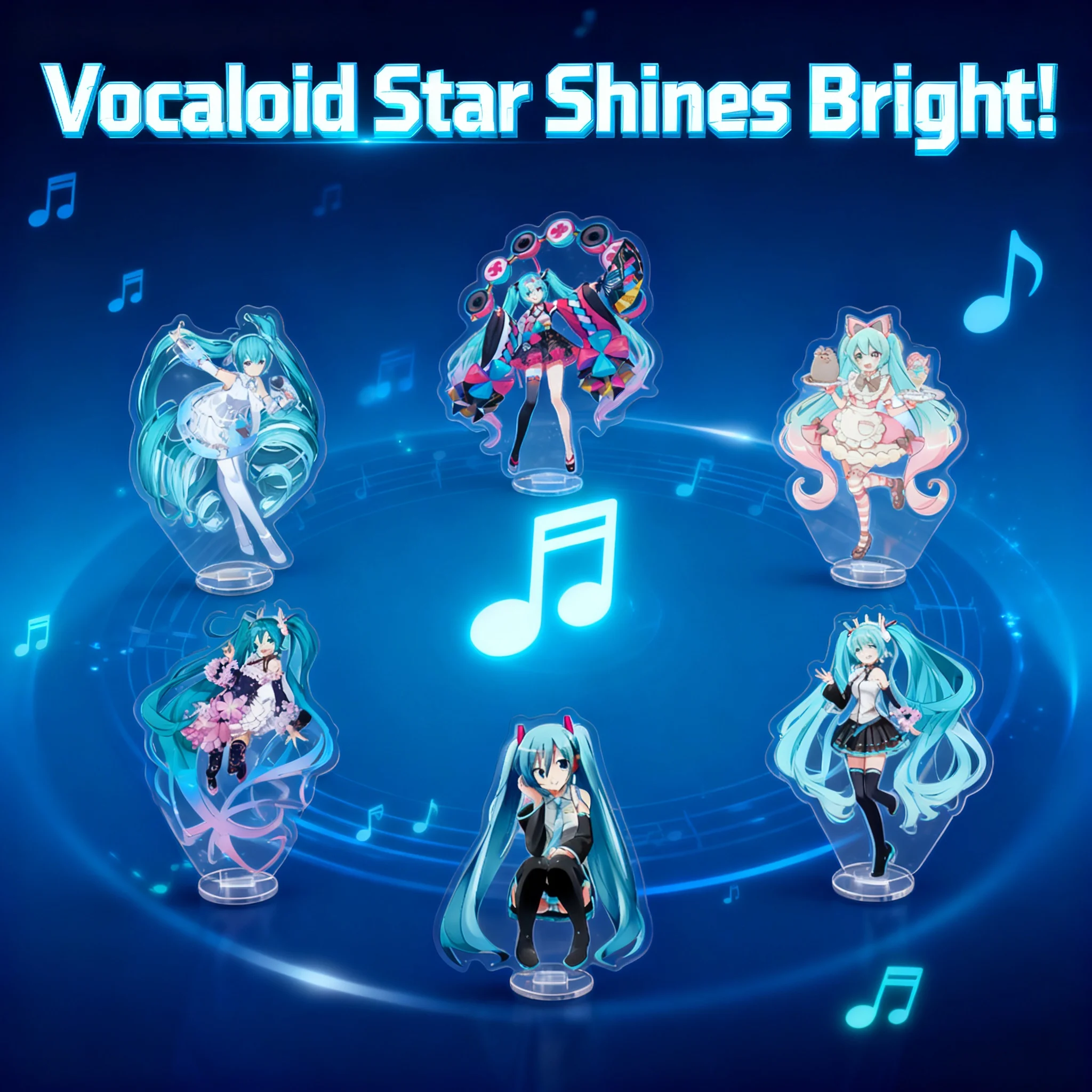 

Hatsune Miku Sakura Miku Anime Acrylic Stand Double Sided Figure Collectible Decor Gift for Fans Otaku Cosplay Merchandise