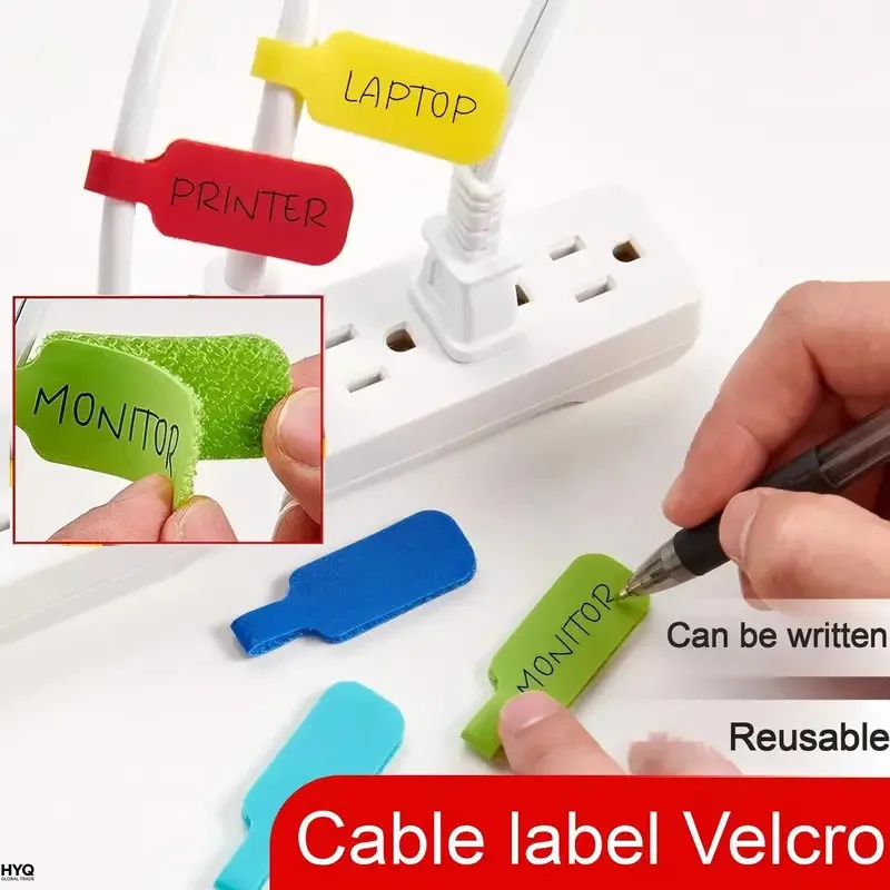 20pcs Colored Zip Ties Set for Cable Marking Organization And Identification Bright Design Writeable Cable Ties