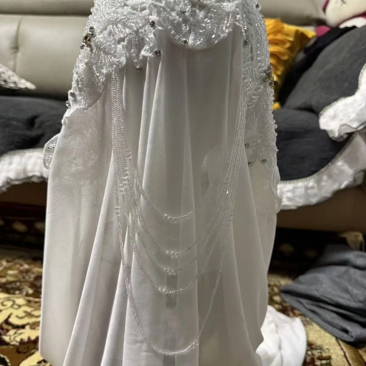 Abaya Hijab Muslim Women Shawl Lace Headscarf Luxury Tassels Scarf Malaysia Prayer Kufi Islam Saudi Arabia Turban Lace 05526 5