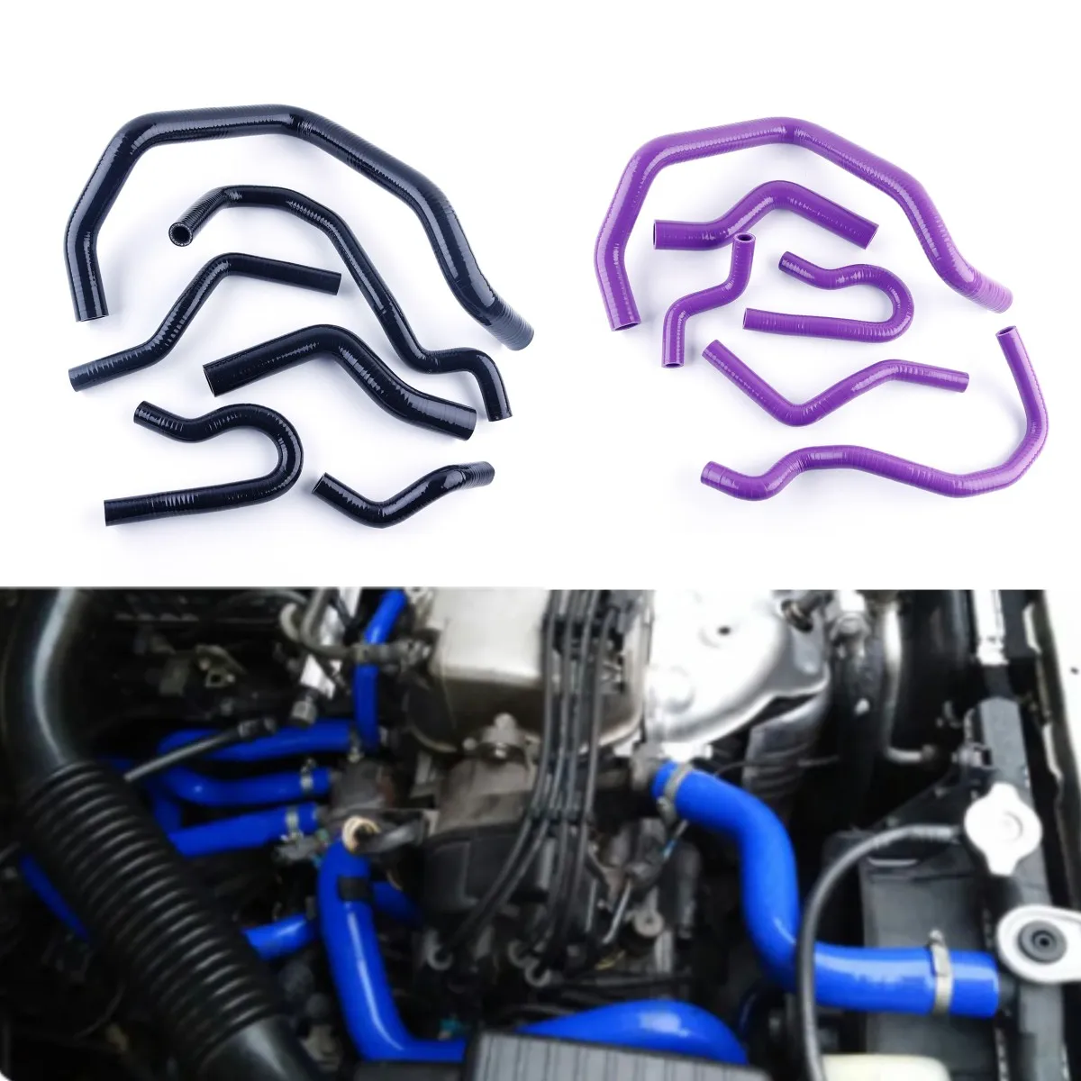 

Silicone Radiator Hose Kit For Honda Civic 1.6L SOHC D15 D16 EG EK 1992-2000 1993 1994 1995 1996 1997 1998 1999