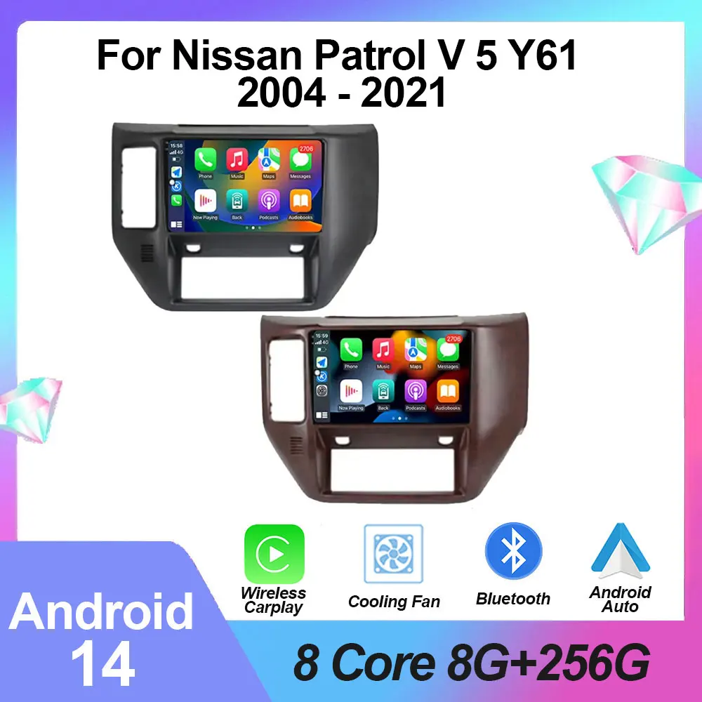 

Android 14 Car Radio For Nissan Patrol V 5 Y61 2004 - 2021 Multimedia Video Player Navigation GPS CarPlay Auto Navi NO DVD