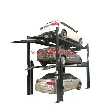 vertical car storage lift triple car stacker parking garage equipment car parking lift system