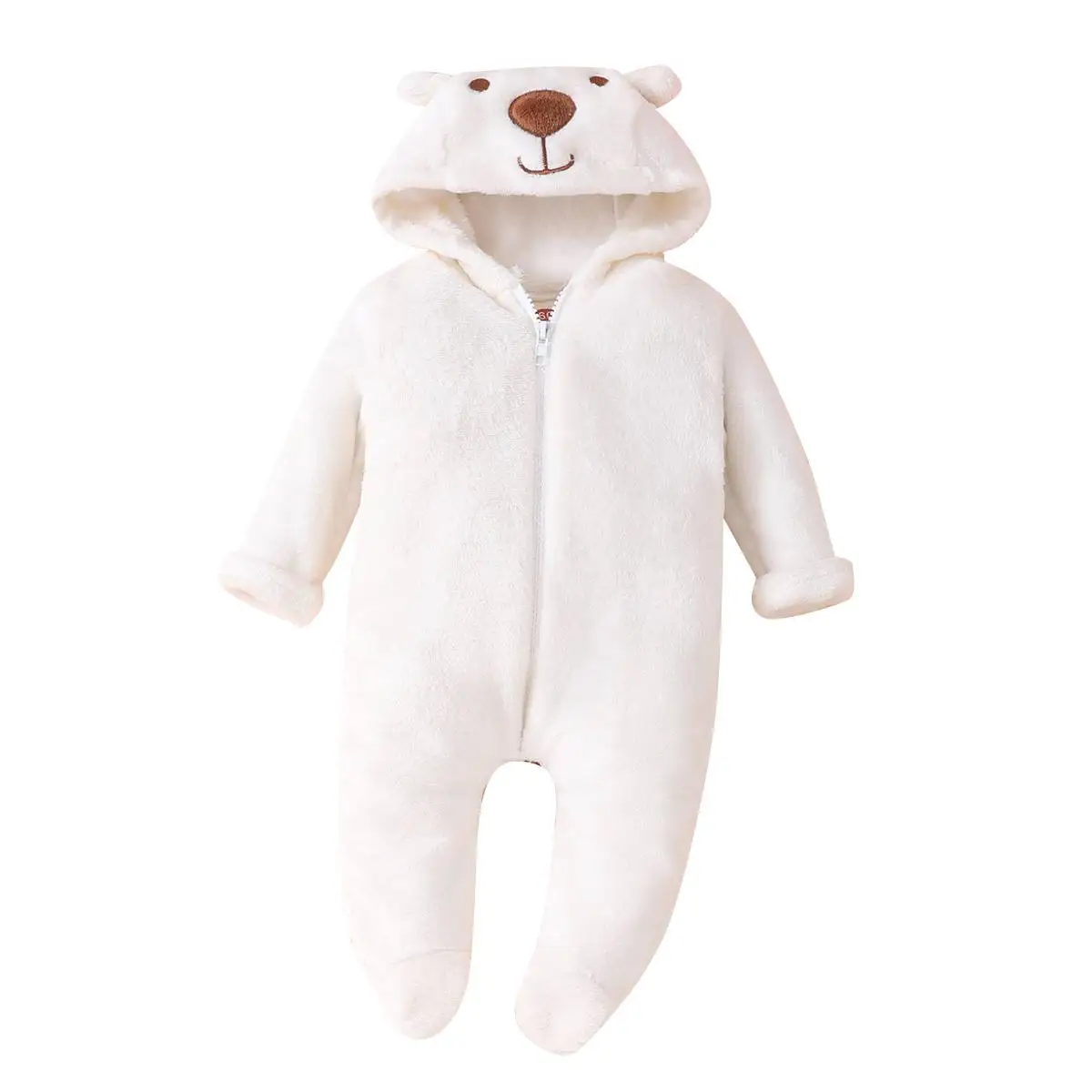 New Cute BABY Newborn Baby Boy Girl Clothes Long Sleeve Hoddies Bear Zipper Baby Romper Clothes Autumn Winter Wear 0-18M